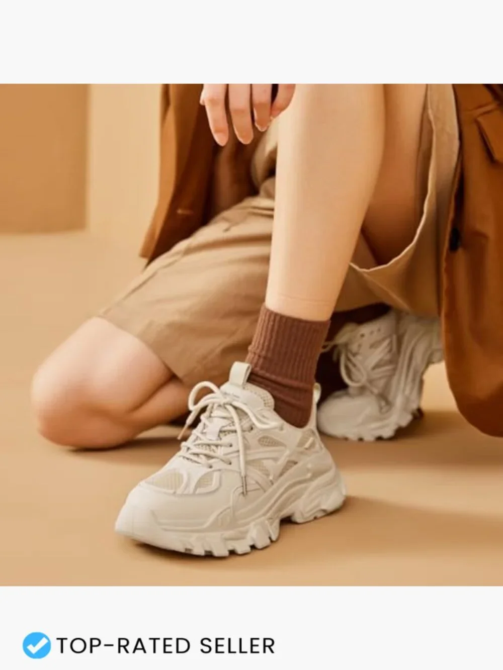 Chunky Platform Sneakers Lace-Up Fashion Shoes Casual Everyday Comfortable